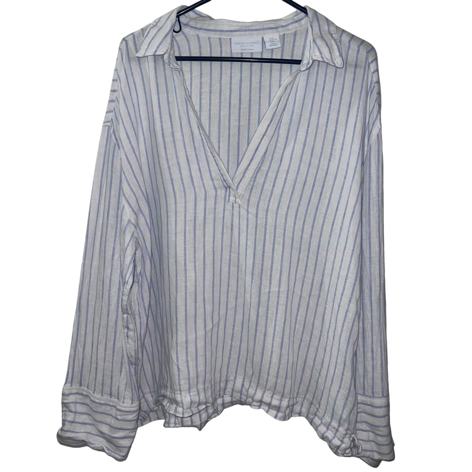 Martha Stewart 100 Linen Striped Tunic Top Blue White Xl Coastal Grandmother Martha Stewart 100 Linen Striped Tunic Top Blue White Xl Coastal Grandmother